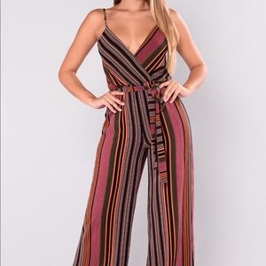 Fashion Nova Sexy Striped Jumpsuit